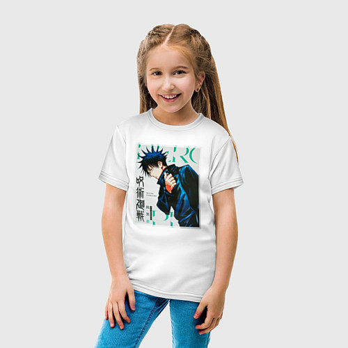 Детская футболка Мегуми фусигуро манга / Белый – фото 4