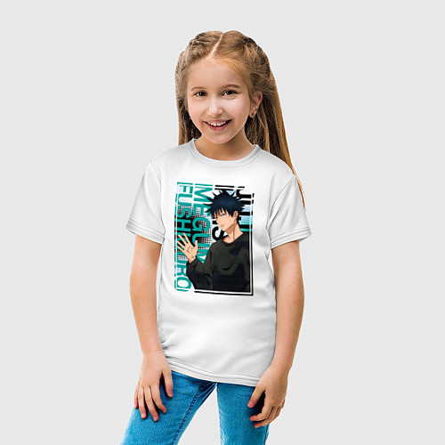 Детская футболка Мегуми фусигуро заклинатель / Белый – фото 4