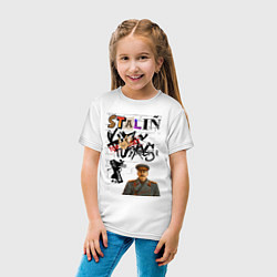 Футболка хлопковая детская Stalin граффити, цвет: белый — фото 2