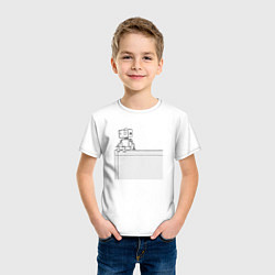 Футболка хлопковая детская Одинокий робот, цвет: белый — фото 2