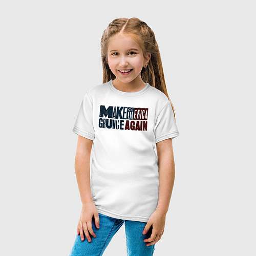 Детская футболка Сделаем Америку гранжевой снова / Белый – фото 4
