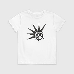 Футболка хлопковая детская Anarchy punks, цвет: белый