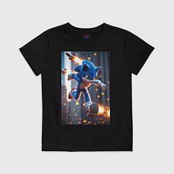Детская футболка Соник убегает от летящих ракет