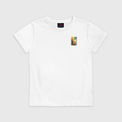 Детская футболка Две горящие свечи на подсвечнике в темноте