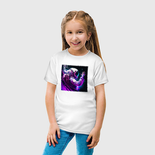 Детская футболка Космос в ярких красках / Белый – фото 4