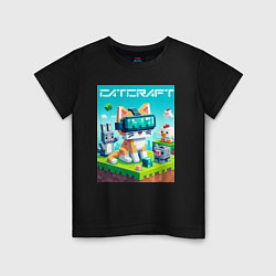 Футболка хлопковая детская Catcraft - collaboration ai art, цвет: черный