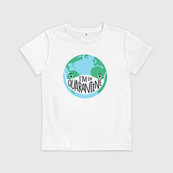 Футболка хлопковая детская Я на карантине, цвет: белый