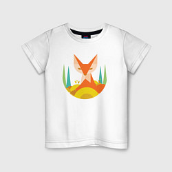 Футболка хлопковая детская Forest fox, цвет: белый