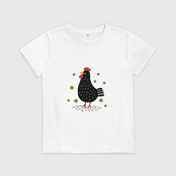 Детская футболка Черная курица