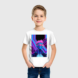 Футболка хлопковая детская Неоновые панки, цвет: белый — фото 2
