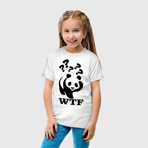 Детская футболка WTF: White panda / Белый – фото 4