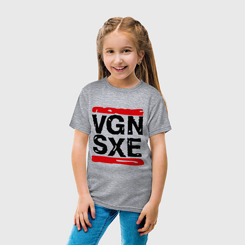 Детская футболка Vegan sXe / Меланж – фото 4