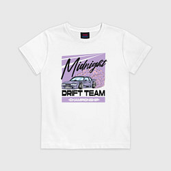 Футболка хлопковая детская Midnight drifting, цвет: белый