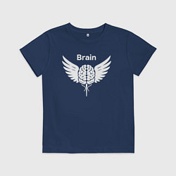 Детская футболка Мозг с крыльями