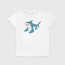 Детская футболка Тралалеро тралала, акула в кроссовках, мем