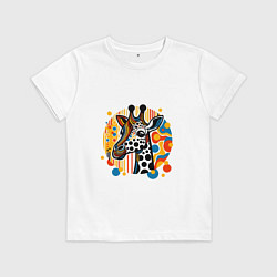 Детская футболка Абстракция жираф в точечку
