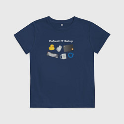 Футболка хлопковая детская Default IT setup, цвет: тёмно-синий
