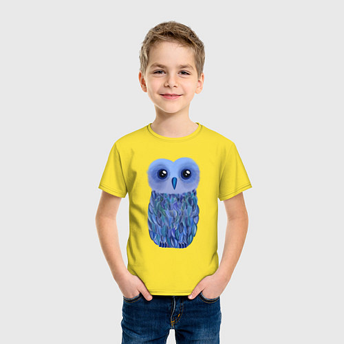 Детская футболка Сова - вселенная внутри - живопись / Желтый – фото 3