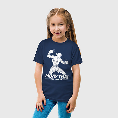 Детская футболка Муай Тай аниме / Тёмно-синий – фото 4