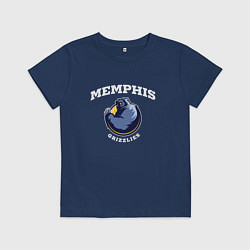 Футболка хлопковая детская Grizzlies, цвет: тёмно-синий
