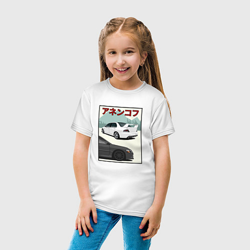 Детская футболка Lancer Evolution IX Турбо Легенда JDM / Белый – фото 4