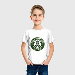 Футболка хлопковая детская Милуоки Бакс - команда, цвет: белый — фото 2