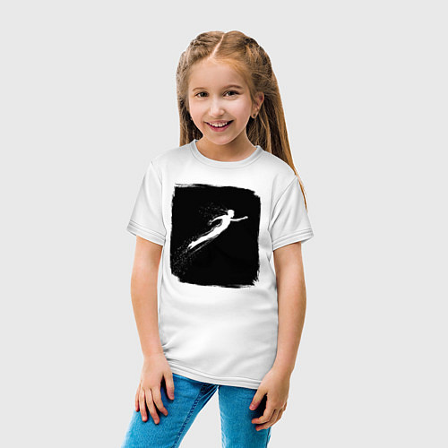 Детская футболка Плывущий под водой / Белый – фото 4