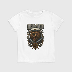 Детская футболка ВМФ медведь