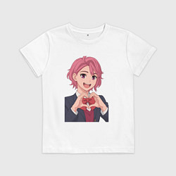 Детская футболка Сиратори Айра показывает сердечко - Дандадан