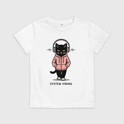 Футболка хлопковая детская Sigma cat 3, цвет: белый