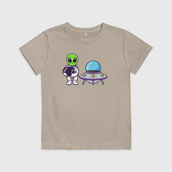 Детская футболка Инопланетянин космонавт