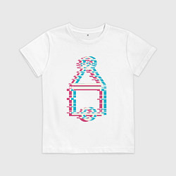 Футболка хлопковая детская Символы - игра в кальмара, цвет: белый