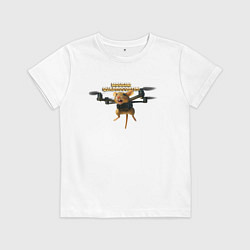 Футболка хлопковая детская Mousini Quadrocoptini, цвет: белый