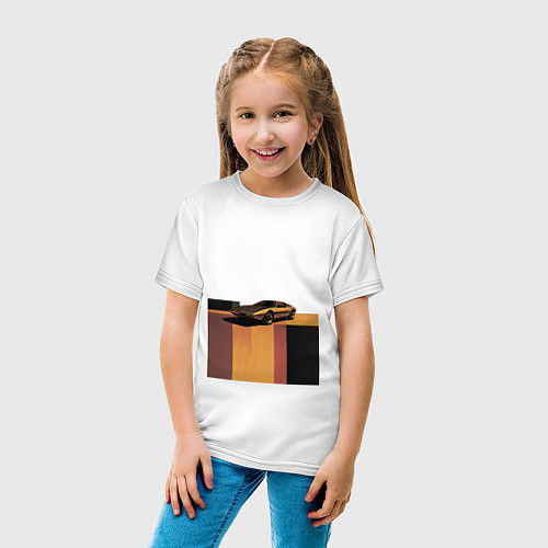 Детская футболка Ретрофутуризм спорткар поп-арт 1970-е / Белый – фото 4