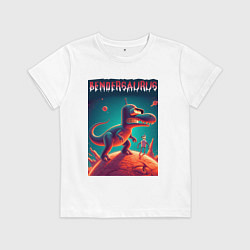 Футболка хлопковая детская Bendersaurus - meme, цвет: белый