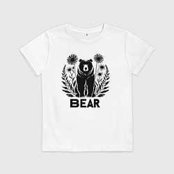 Детская футболка Медведь среди цветов