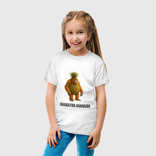 Детская футболка Orangutini Ananasini / Белый – фото 4