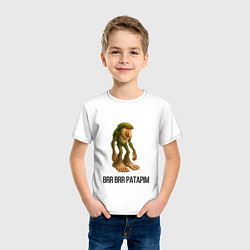 Футболка хлопковая детская Brr Brr Patapim Brainrot, цвет: белый — фото 2