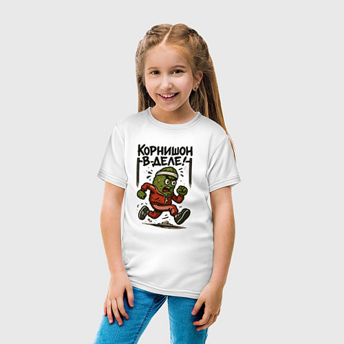 Детская футболка Корнишон в деле / Белый – фото 4