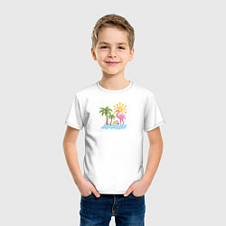 Футболка хлопковая детская Солнечный отдых, цвет: белый — фото 2