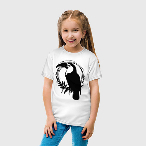 Детская футболка Тукан в круге / Белый – фото 4