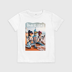 Детская футболка Бендер с двумя подругами на летнем пляже
