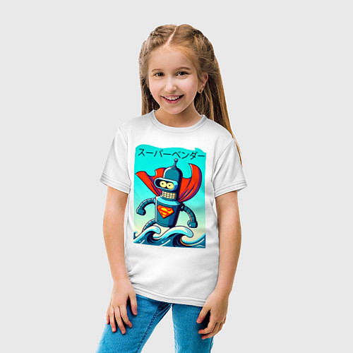 Детская футболка Super Bender - Japanese style / Белый – фото 4