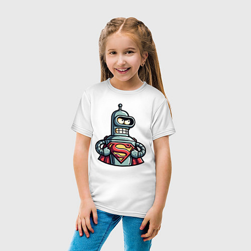 Детская футболка Super Bender meme / Белый – фото 4