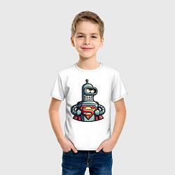 Футболка хлопковая детская Super Bender meme, цвет: белый — фото 2
