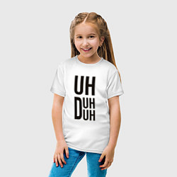 Футболка хлопковая детская Uh duh duh сленг из тик ток, цвет: белый — фото 2