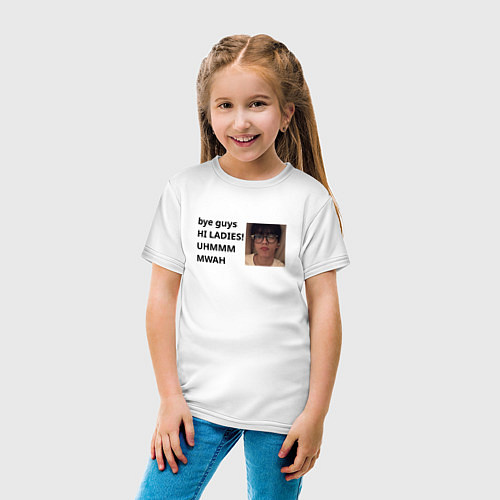 Детская футболка Субин TXT Bye guys Hi ladies / Белый – фото 4