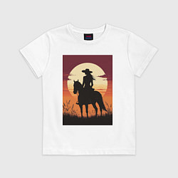 Детская футболка Всадница в стиле дикого запада
