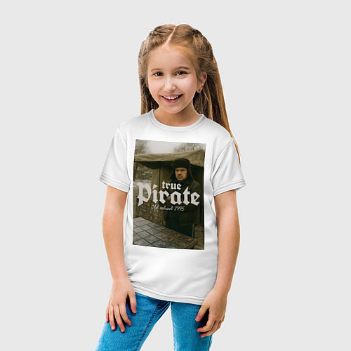 Детская футболка Настоящий пират из 90-х / Белый – фото 4