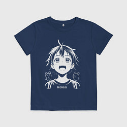 Футболка хлопковая детская Ничоси аниме, цвет: тёмно-синий